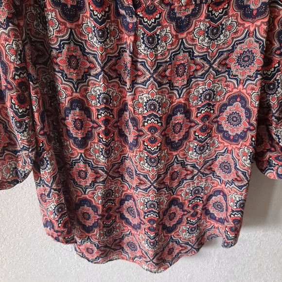 Sami & Jo Orange Geometric Tunic Blouse - Picture 3 of 6